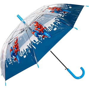 Parapluie Spider-man bleutransparent enfant automatique 82 cm