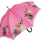 Parapluie Chien rose automatique 105 cm - miniature