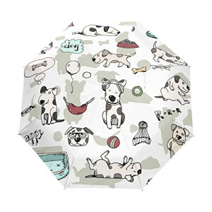 Parapluie Chien noir automatique 61 cm