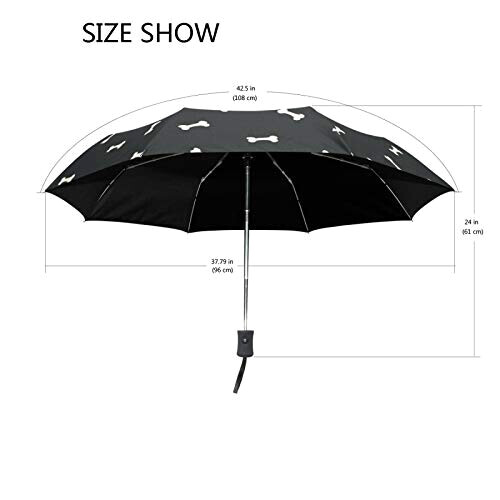 Parapluie Chien noir automatique 61 cm variant 2 