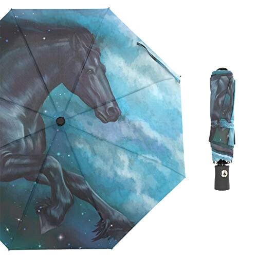 Parapluie Cheval noir automatique 28 cm variant 0 