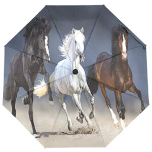 Parapluie Cheval noir automatique 28 cm