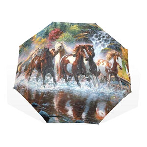 Parapluie Cheval noir automatique 28 cm