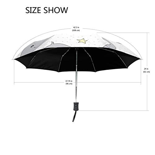 Parapluie Éléphant noir automatique 61 cm variant 2 