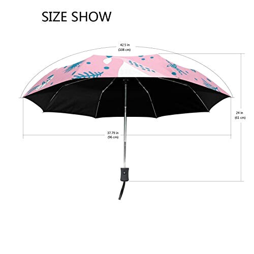 Parapluie Hippocampe noir 61 cm variant 2 