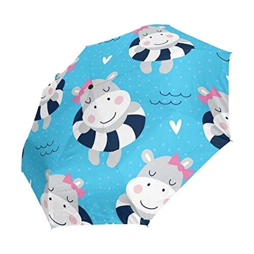 Parapluie Hippopotame noir automatique 61 cm variant 1 