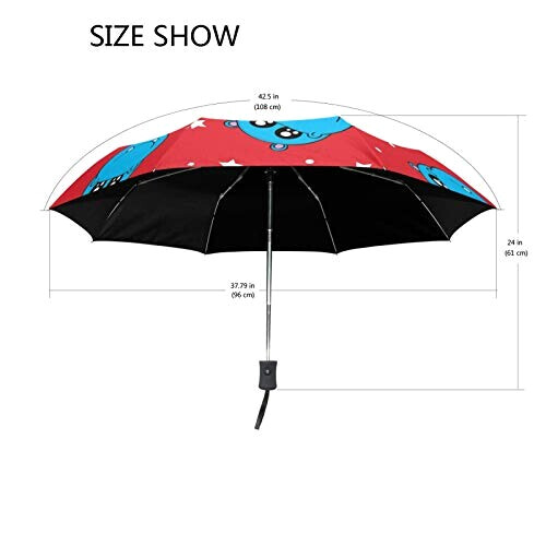 Parapluie Hippopotame noir 61 cm variant 2 