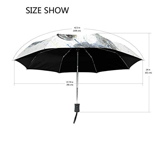 Parapluie Léopard noir automatique 28 cm variant 1 