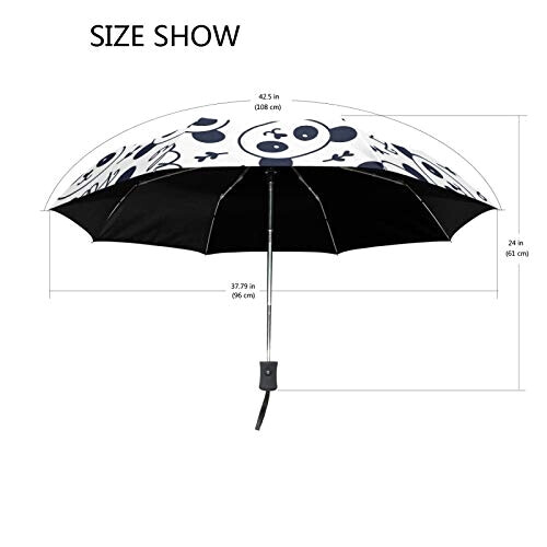 Parapluie Panda noir automatique 61 cm variant 2 