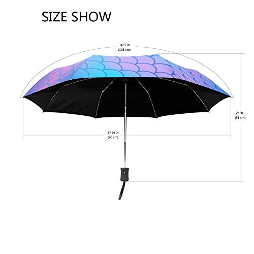 Parapluie Sirène noir automatique 61 cm variant 2 