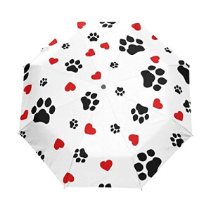 Parapluie Coeur noir automatique 61 cm