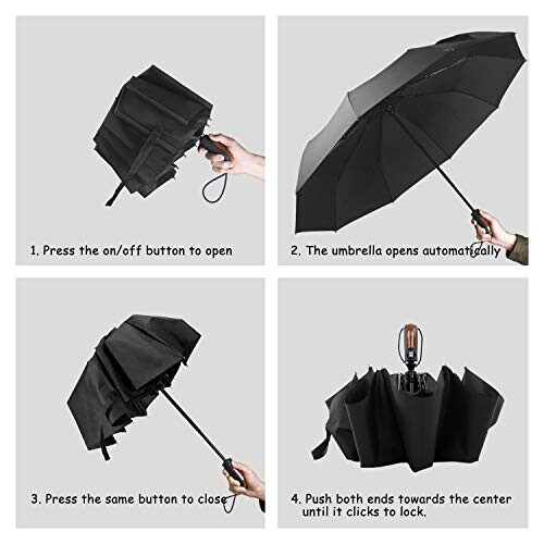 Parapluie noir automatique 116 cm variant 5 