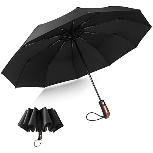 Parapluie noir automatique 116 cm variant 7 