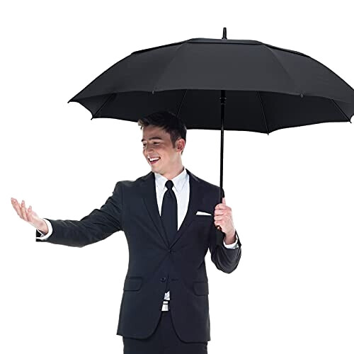 Parapluie noir automatique 157 cm variant 5 