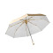 Parapluie beige blanc automatique - miniature