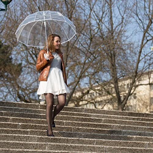 Parapluie Transparent blanc automatique 102 cm variant 5 