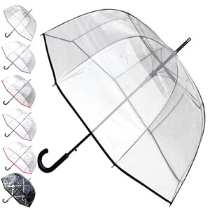Parapluie Transparent couture noire automatique 130 cm