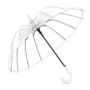 Parapluie Transparent blanc automatique 84 cm