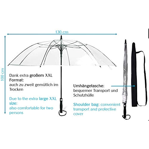 Parapluie Transparent -blanc automatique 130 cm variant 1 